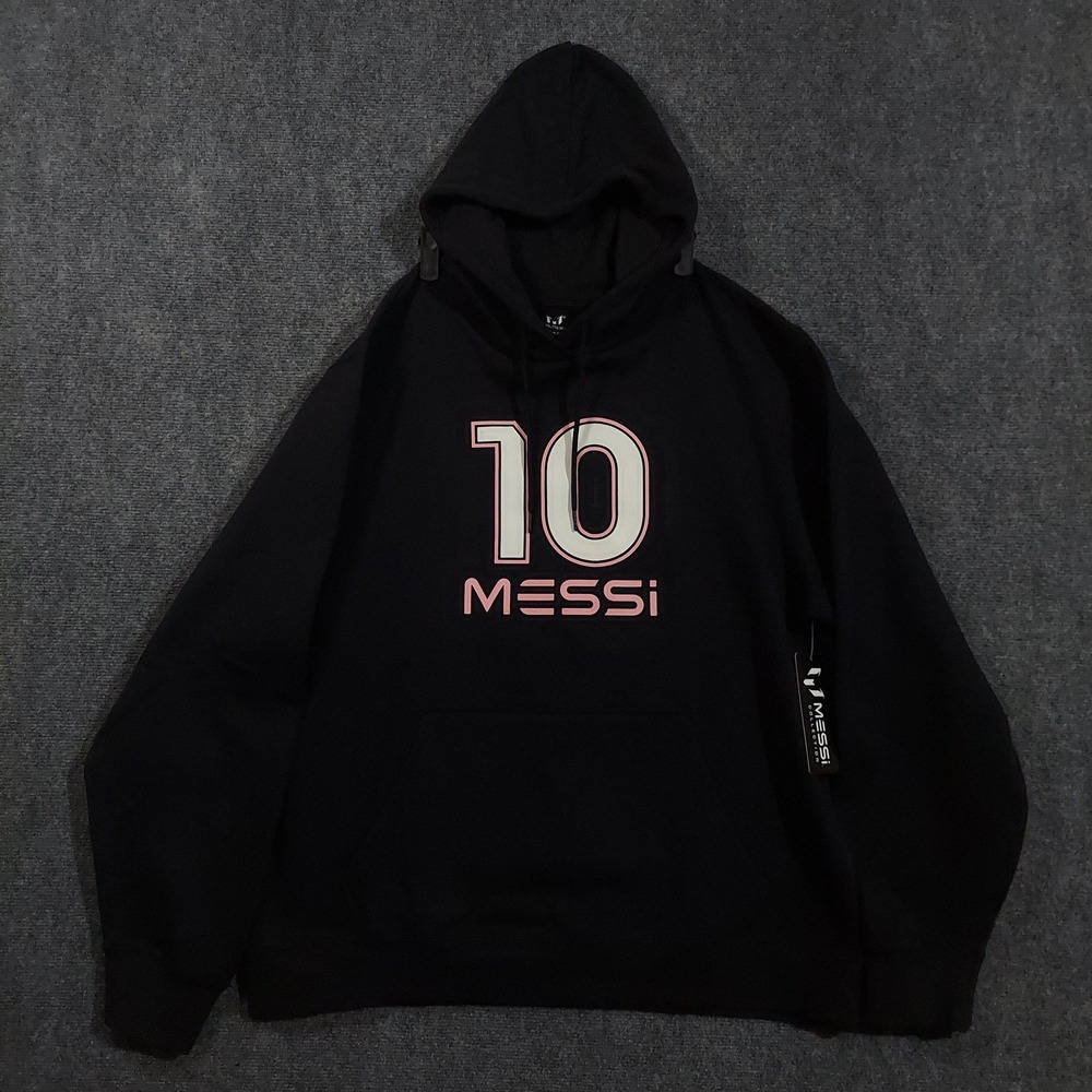 Messi Collection Hoodie Sweatshirt Mens‎ 2XL Black Soccer 10 Pullover Fleece